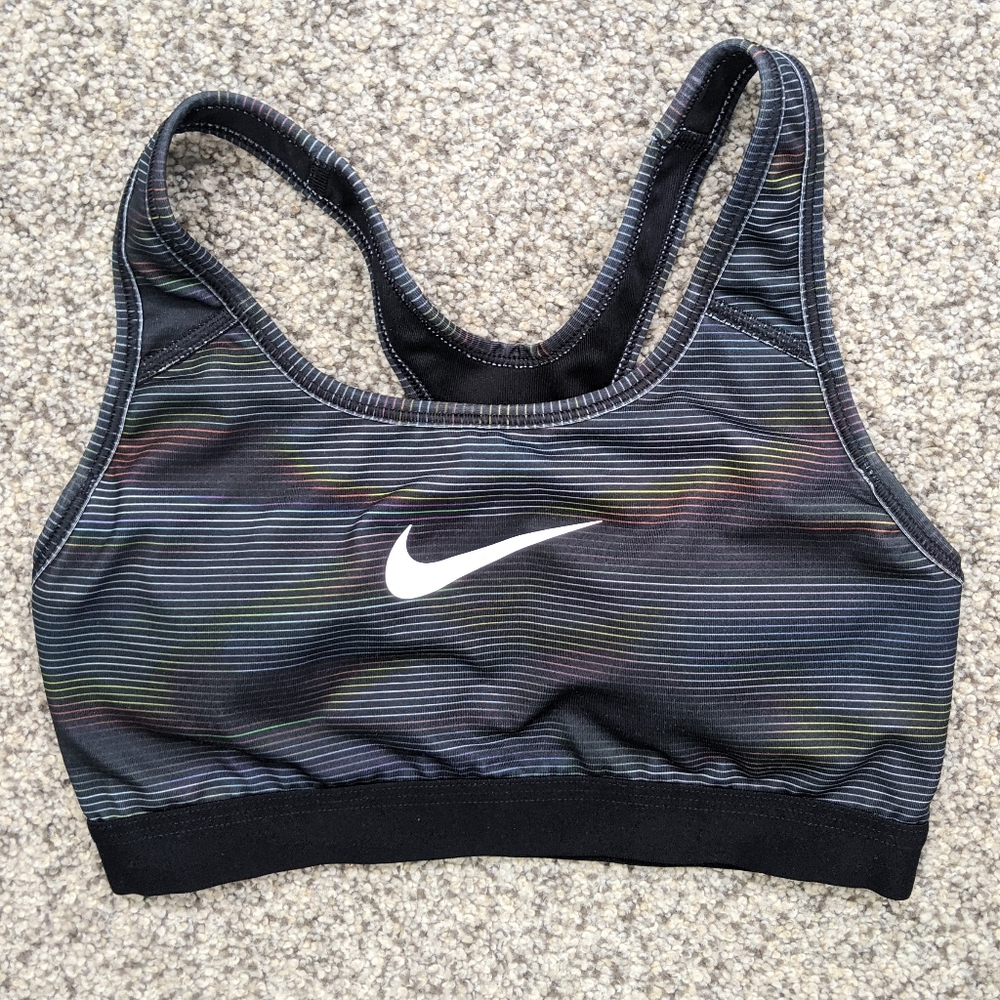 Nike Sports Bra black rainbow stripes